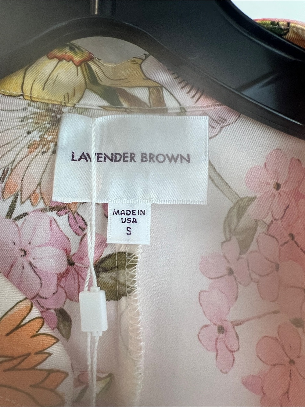 Lavender Brown White Mini Dress with Pink & Yellow Floral Print - Picture 3 of 5